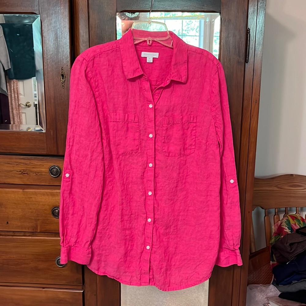 Pink Linen Top 100% LINEN